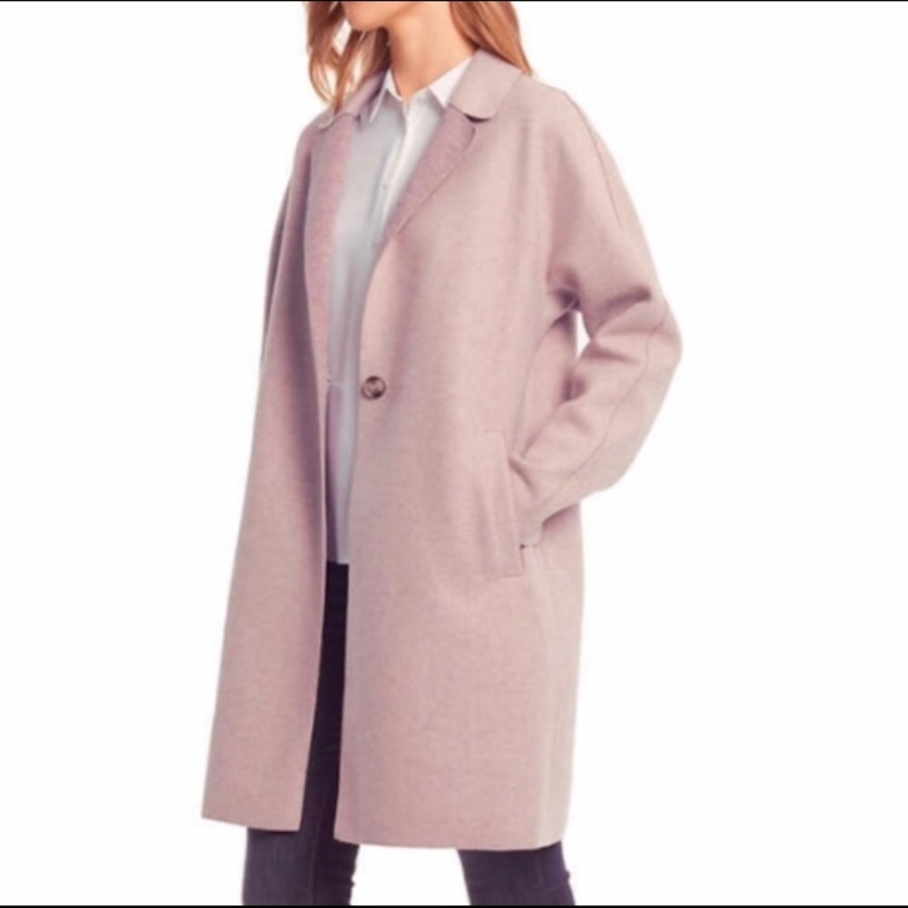 NWOT Bernardo Open-Front Overcoat in Blush Pink - Picture 2 of 9